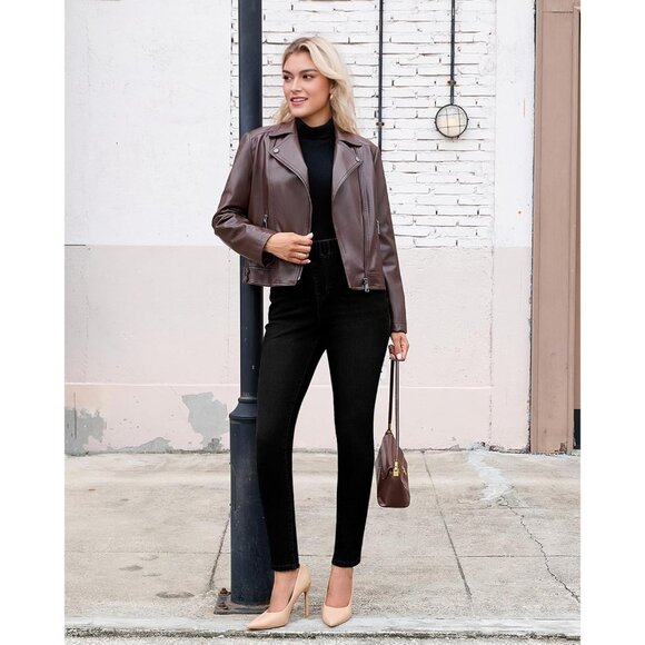 Skinny Jeans Women High Waisted Stretch Denim Pull On Skinny Trousers - Picture 4 of 6